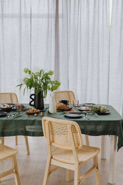 Forest Green Linen Tablecloth