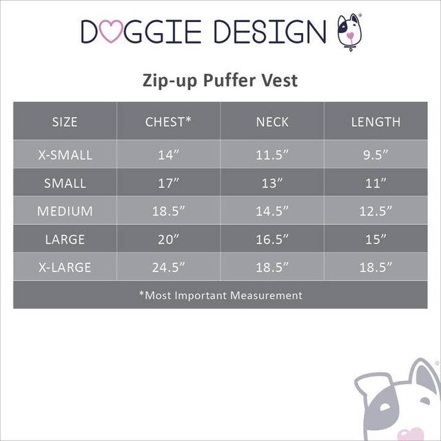 Zip-up Dog Puffer Vest - White