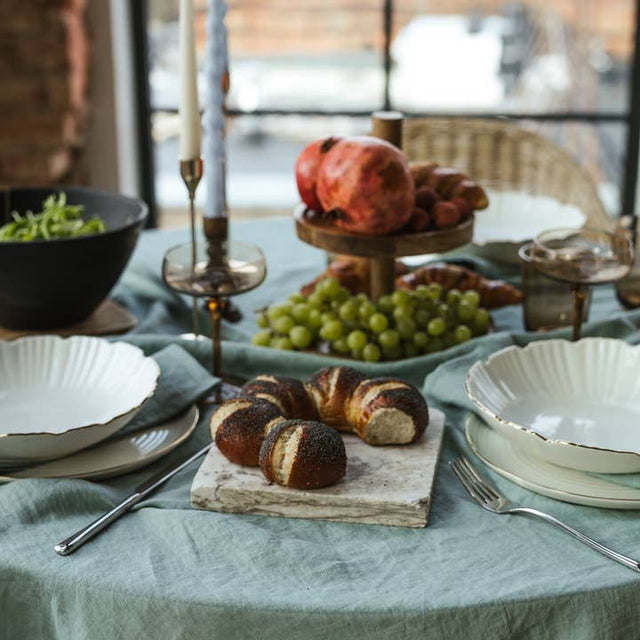 Ocean Mint Linen Tablecloth