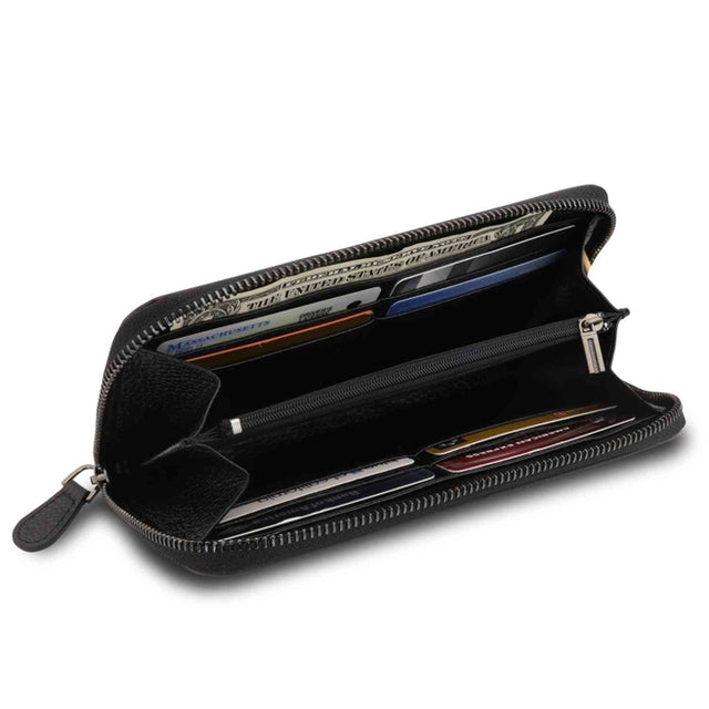 Leather Zippered Clutch