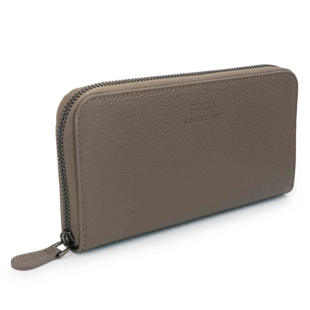 Leather Zippered Clutch