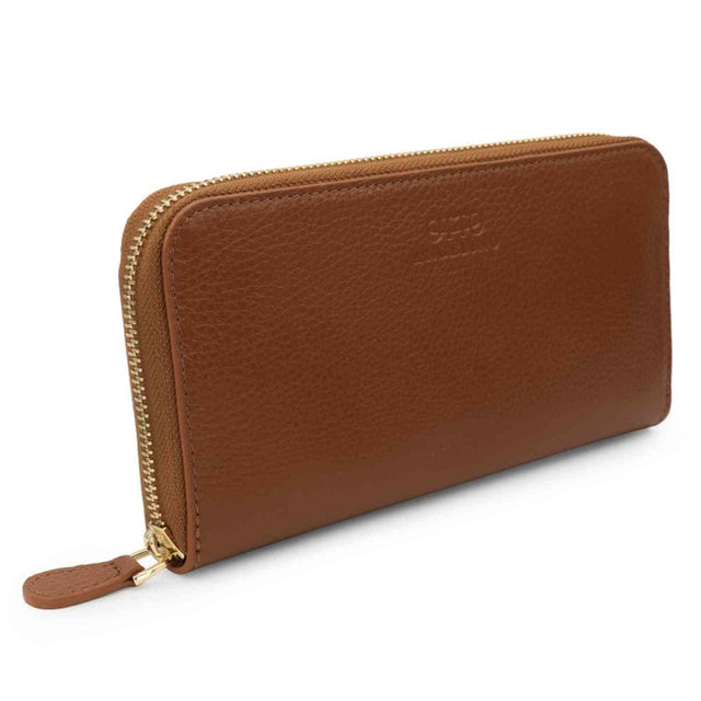 Leather Zippered Clutch