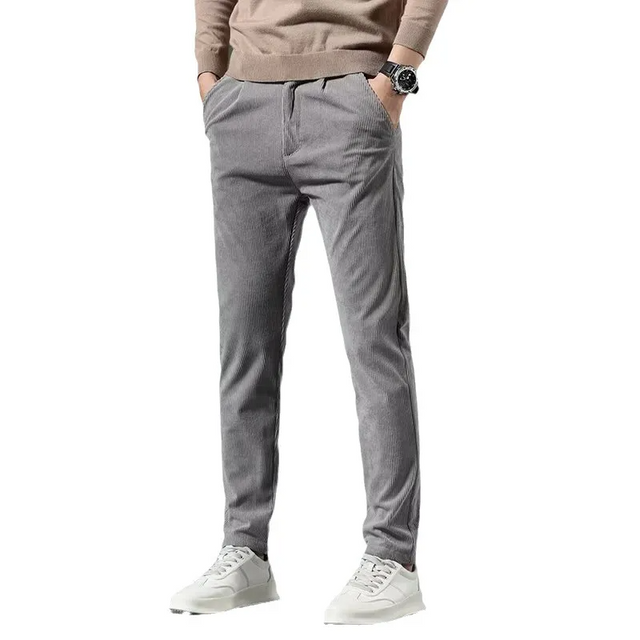 Casual Basic Solid Color Corduroy Straight Pants