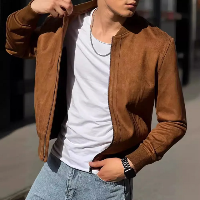 Suede Solid Color Jacket