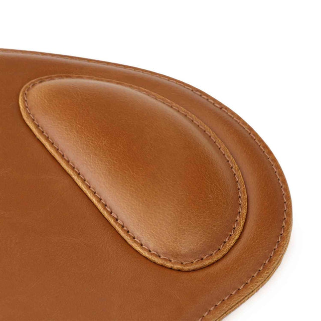 Leather Oval Mouse Pad with Wrist Rest