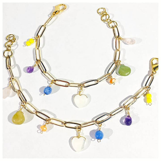 Charm Bracelet - Pearl Heart