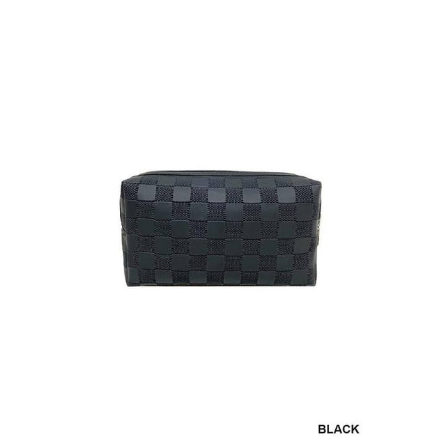 Checkered Cosmetic Makeup Pouch