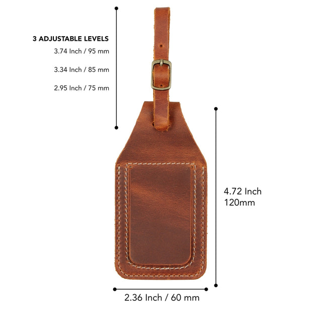 Leather Luggage Tag with AirTag Slot