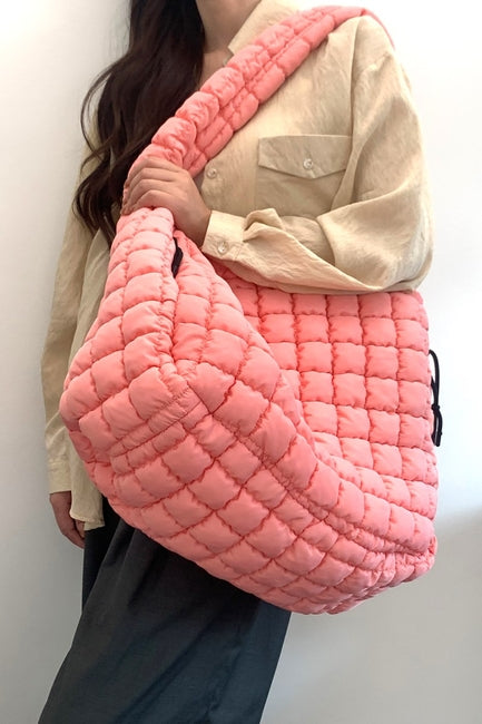 Oversized Quilted Carryall Crossbody Bag