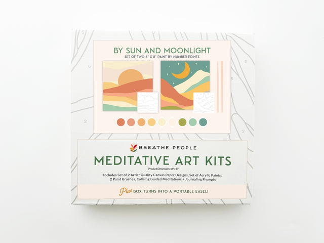 Sun + Moonlight Meditative Art Paint by Number Kit + Easel