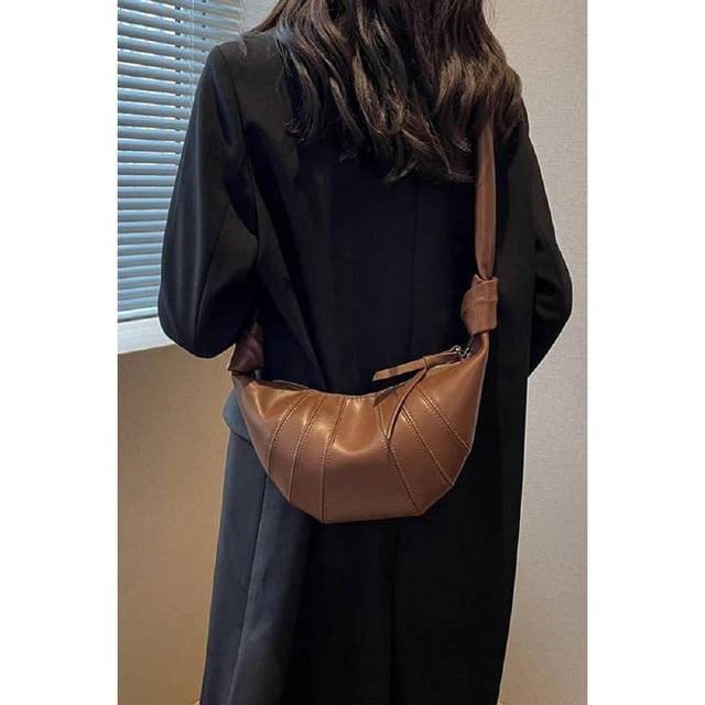 Vegan Leather Croissant Crossbody Shoulder Bag