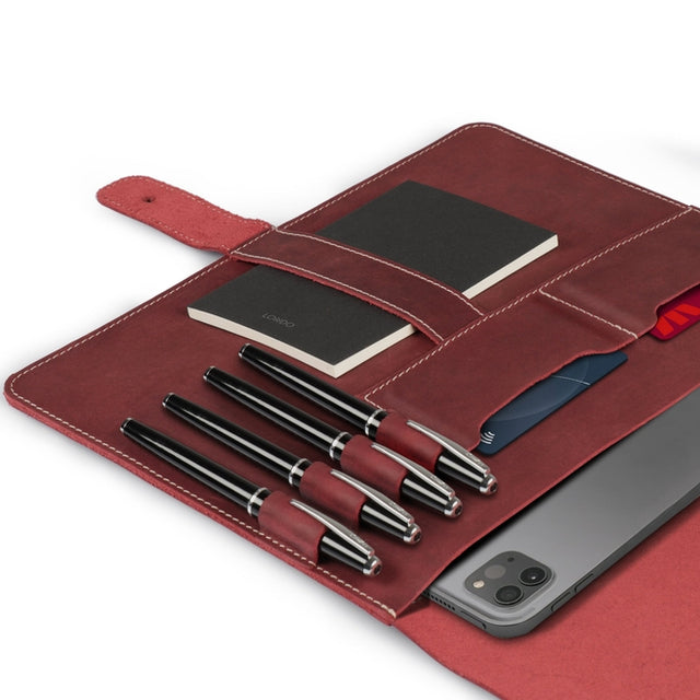 Leather Tablet Cover with Card and Pen/Pencil Slots