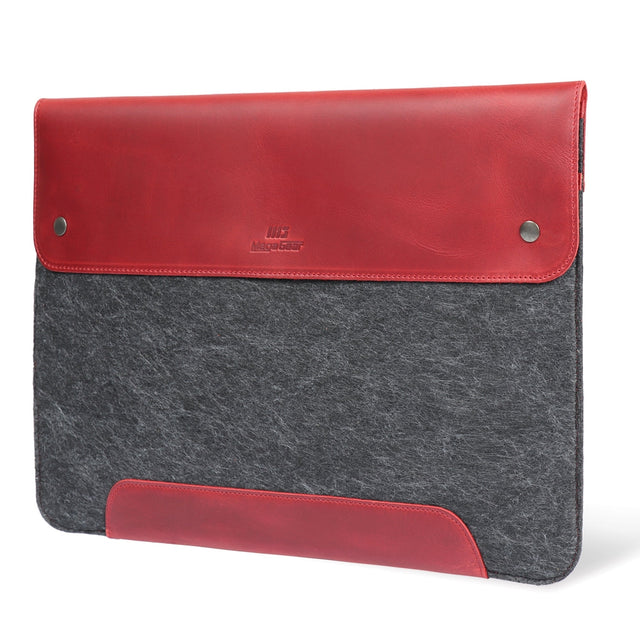 Leather and Fleece Sleeve Bag for MacBook Pro