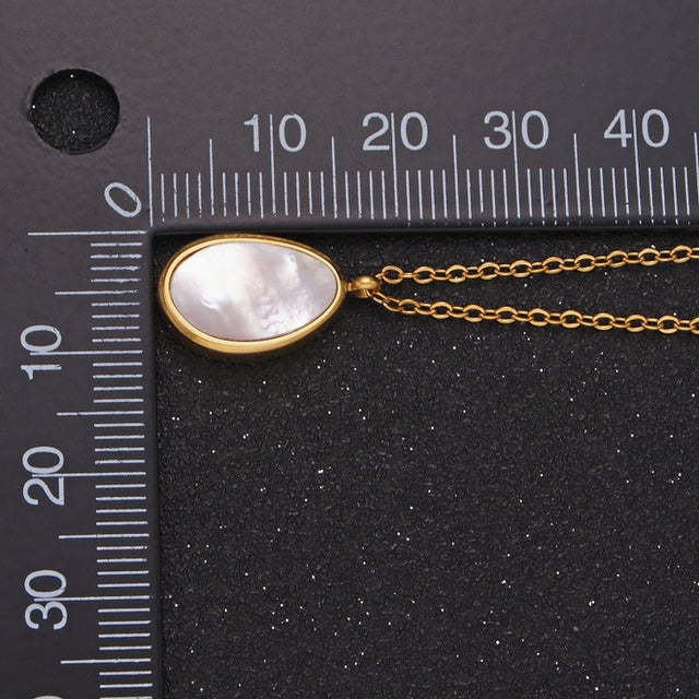 Pearl Abstract Bezel Necklace