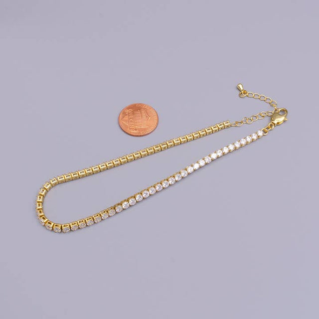 Clear Crystal Tennis Chain Anklet