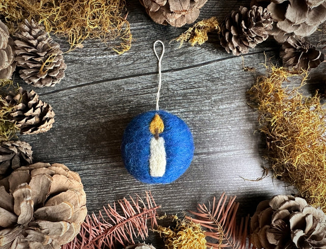 Felted Wool Round Ornament