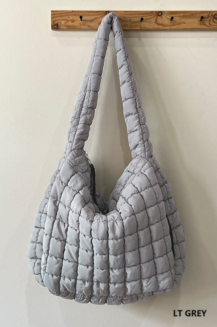 Oversized Quilted Carryall Crossbody Bag