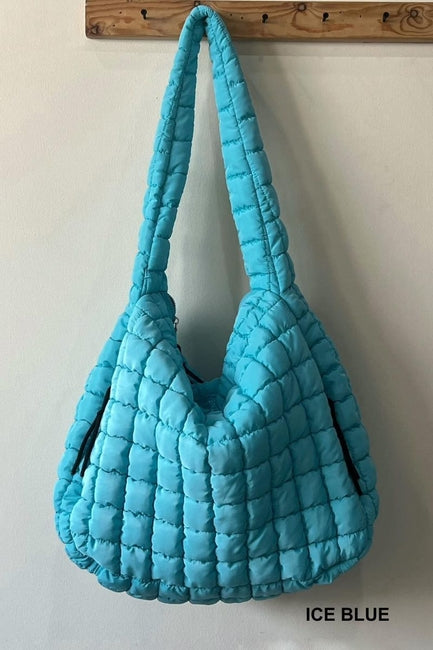 Oversized Quilted Carryall Crossbody Bag