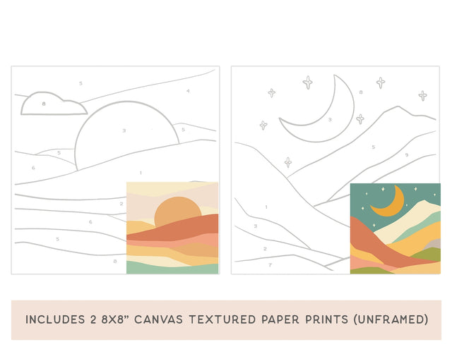 Sun + Moonlight Meditative Art Paint by Number Kit + Easel