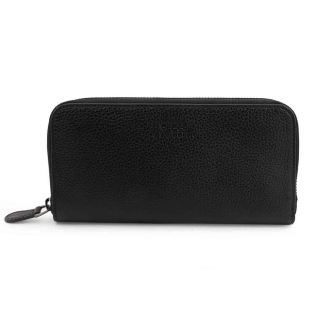 Leather Zippered Clutch