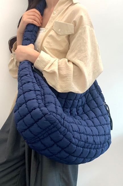 Oversized Quilted Carryall Crossbody Bag