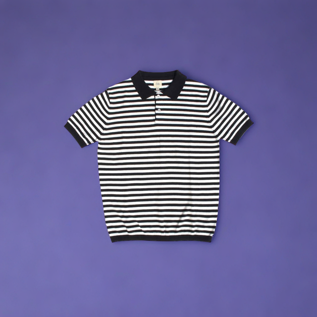 Black & White Striped Polo