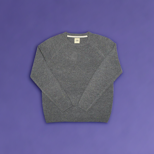 Grey Donegal Crewneck Sweater