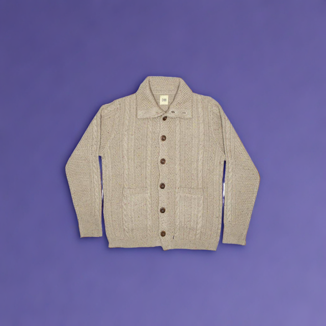 Oatmeal Donegal Cardigan Sweater