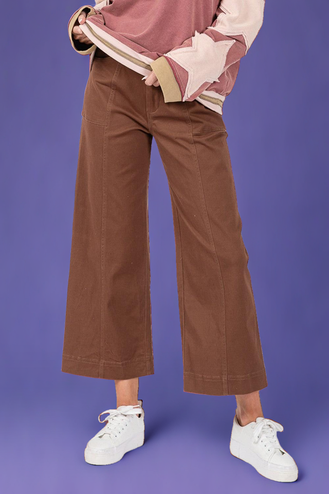 SAGE + FIG Wide Leg Cropped Pants