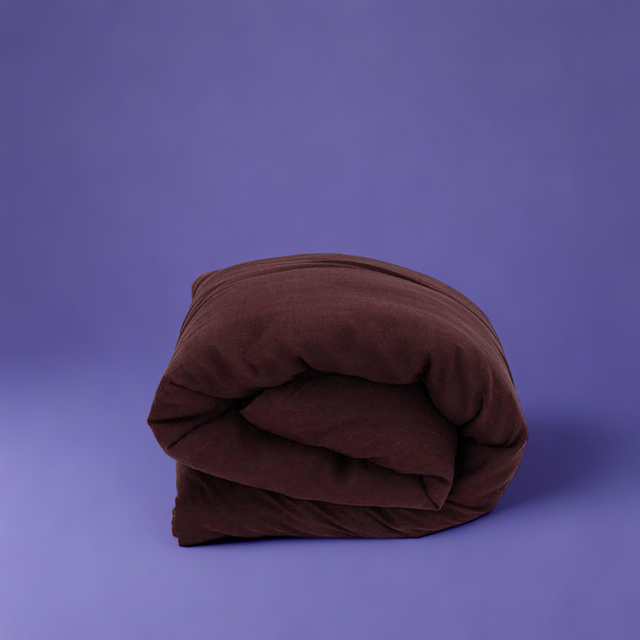 Deep Purple Washed Linen Duvet Cover