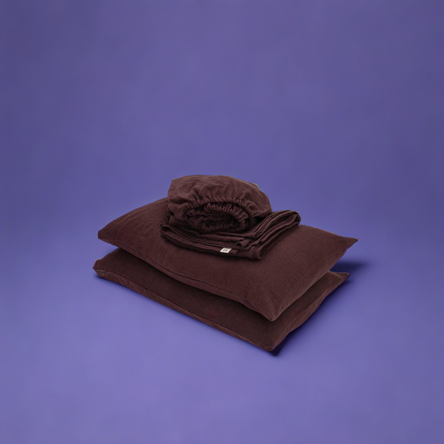 Deep Purple Linen Sheet Set (4 pcs.)