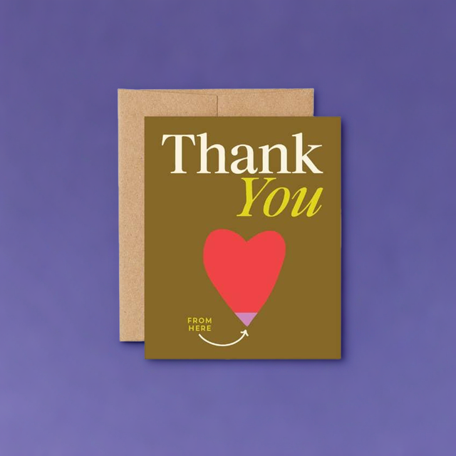 Bottom Of My Heart Thank You Greeting Card