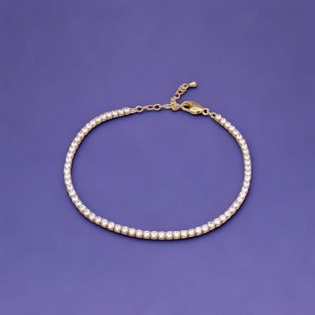 Clear Crystal Tennis Chain Anklet