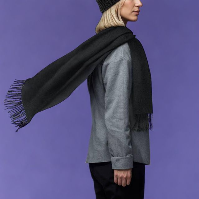 Cashmere Woven Scarf with Fringes