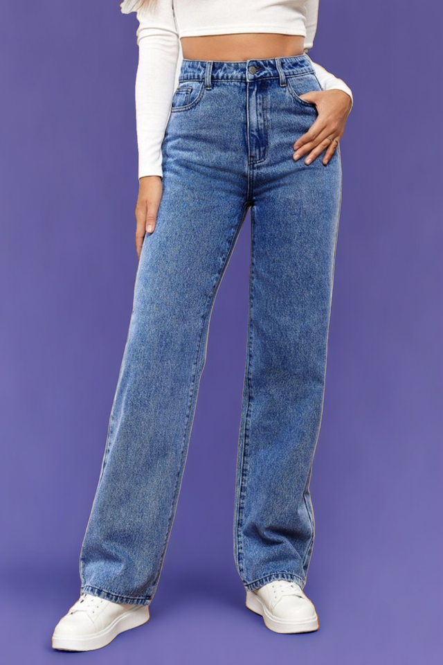 High Waist Straight Jeans