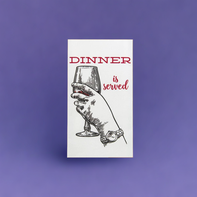 Dinner Is Served (Wine) Dishtowel