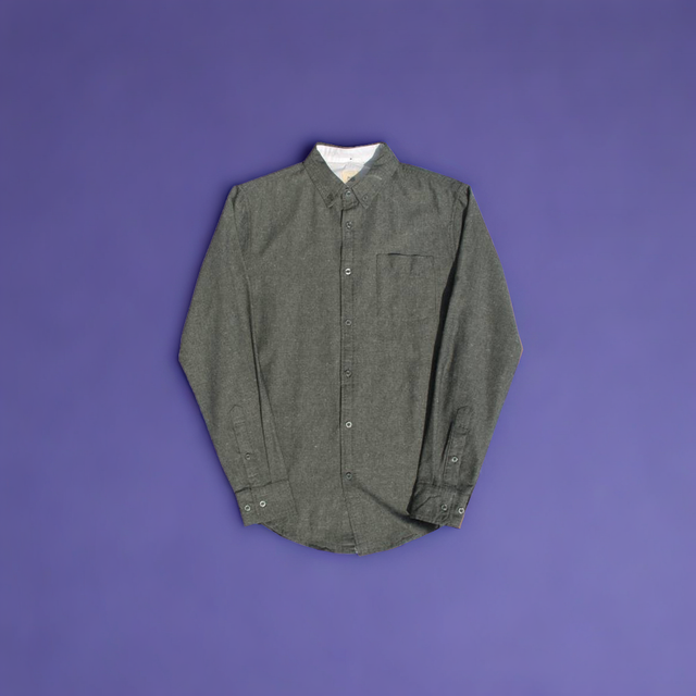 Heathered Charcoal Cotton Linen Shirt