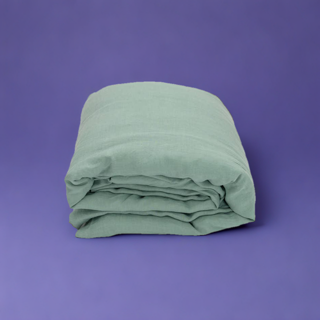 Ocean Mint Washed Linen Duvet Cover