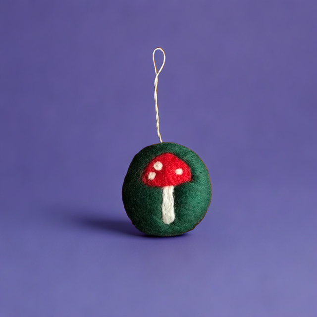 Felted Wool Round Ornament