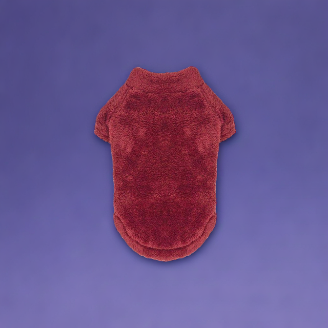 Soft Plush Dog Pullover - Burgundy