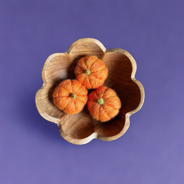 Felted Wool Mini Pumpkin