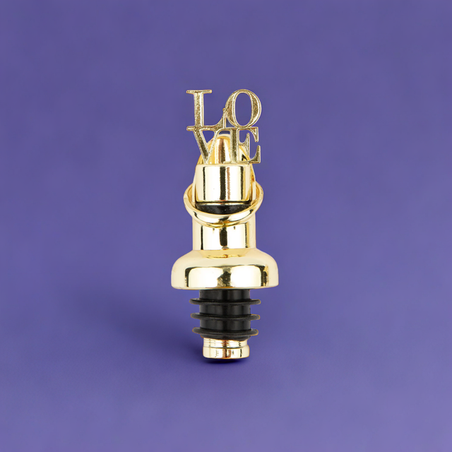 Gold Metal Wine Bottle Stopper & Pourer