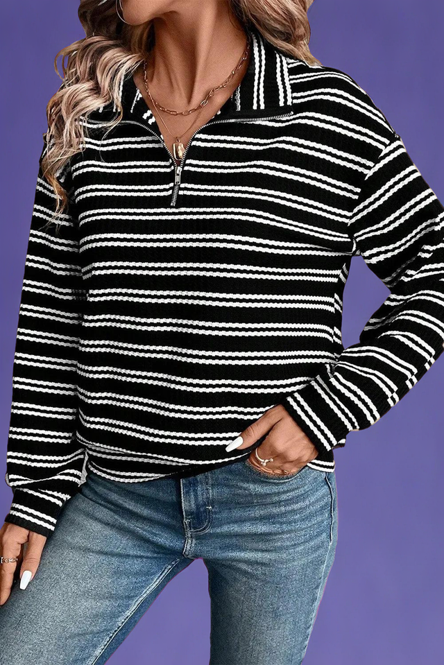 Striped Half Zip