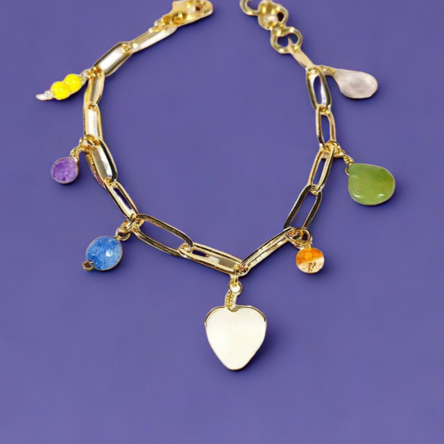 Charm Bracelet - Pearl Heart