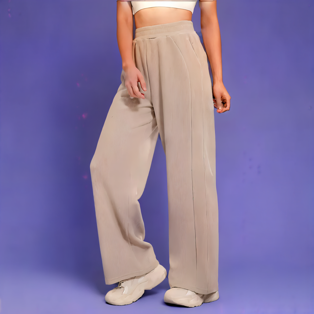 Elastic Waist Wide Leg Pants