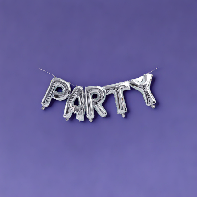 Silver Mylar Foil Letter Balloon Decoration - Party