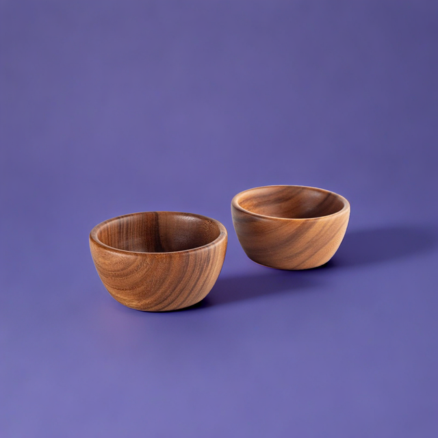 Premium Handmade Wood Salad Bowls (set of 2)