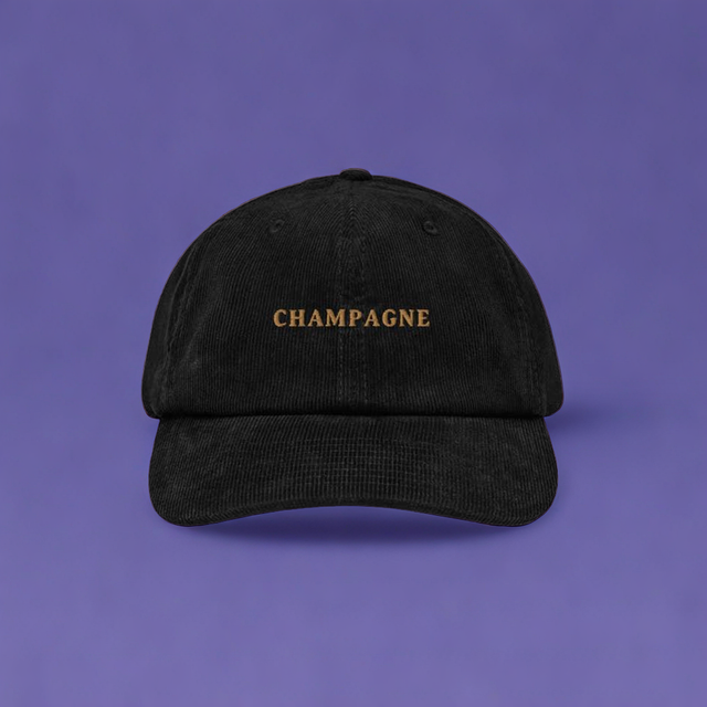 Champagne - Corduroy Embroidered Cap