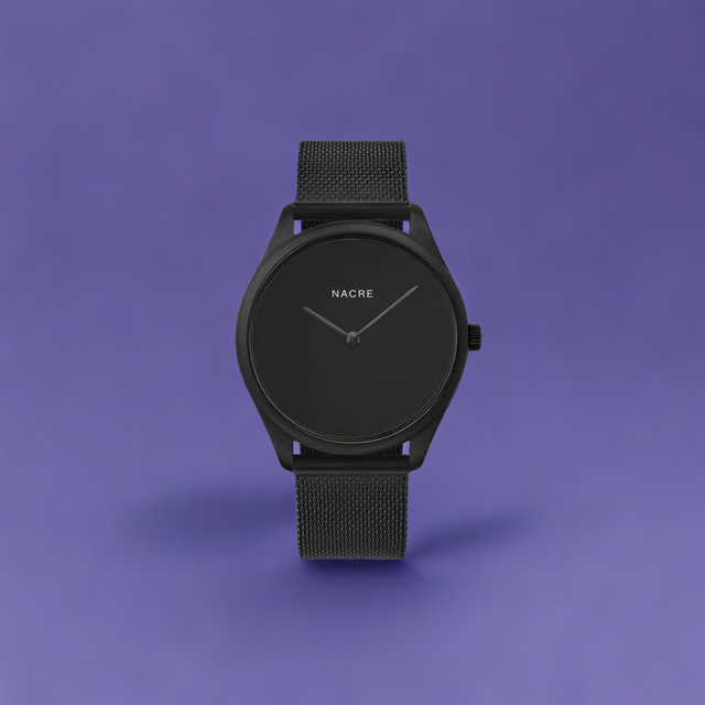 Lune Eclipse Watch - Matte Black - Matte Black Mesh