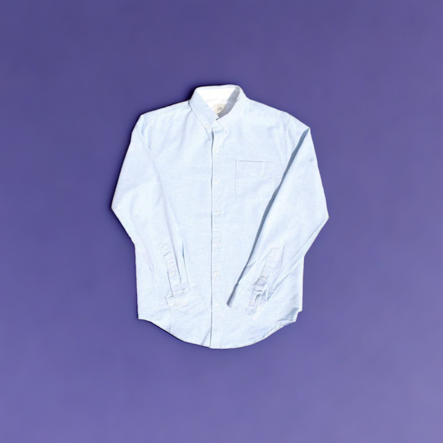 Heathered Light Blue Cotton Linen Shirt